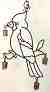 Wrought Iron Cardinal Wind Chime