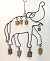 Wrought Iron Elephant Wind Chimes