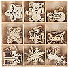 Mini Laser Cuts Wood Shapes - Christmas Theme - Wood Cutout - Christmas Ornaments - 