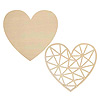 Large Unfinished Wood Heart with Cutout Heart - Heart Wood Cutouts - Wooden Cutouts - 