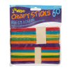 Wood Craft Sticks - Colored - Jumbo - Assorted - Wooden Craft Sticks - 