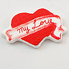 Valentine Heart Cutout with Banner - Red - Small Wooden Heart Cutouts