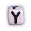 Alphabet Beads - Y - Ceramic - Cube - White / Black Lettering - Ceramic Alpha Beads - Y - Ceramic Alpabet Beads - Ceramic Letter Beads - Ceramic Alphabet Letter Beads