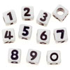 Square Acrylic Alphabet Beads - Assorted Numbers - Letter Beads - Alpha Beads