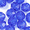Faceted Beads - Dk Sapphire Tr - 8mm Faceted Acrylic Beads - Plastic Faceted Beads - 8mm Faceted Beads