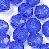 6mm Beads - Faceted Beads - Dk Sapphire Tr - Facet Beads - 6mm Fishing Beads