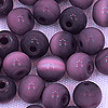 Glass Cat Eye Beads - Round Fiber Optic Beads - Dk Plum - Glass Beads - Cats Eye Glass Beads