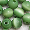 Round Glass Cat Eye Beads - Dk Green - Glass Beads - Tiger Eye Beads