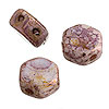 Two Hole Beads - 2 Hole Beads - Honeycomb Beads - Chalk Lumi Brown - 2 Hole Slider Beads - Double Hole Beads - 2 Hole Honeycomb Beads