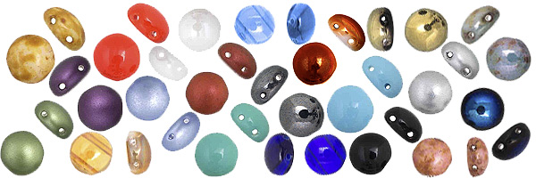 Candy Beads - Glass Candy Beads - Czech Candy Beads - 2 Hole Cabochon Beads