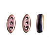 Three Hole Beads - Czech Cali Beads - 3 Hole Beads - Black/hematite - Marquise Beads - Oblong Beads