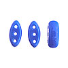 Three Hole Beads - Czech Cali Beads - 3 Hole Beads - Turquoise Silk - Marquise Beads - Oblong Beads