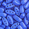 Three Hole Beads - Czech Cali Beads - 3 Hole Beads - Blue - Marquise Beads - Oblong Beads