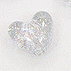Pony Heart Beads - Heart Shaped Beads - Crystal W/silver Glitter - Heart Beads - Heart Pony Beads - Pony Bead Hearts