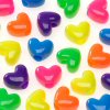 Heart Shaped Pony Beads - Assorted Neon Colors - Pony Heart Beads - Pony Hearts - Pony Bead Hearts