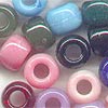 Opaque Pony Beads - Black Marbled Op - Pony Beads