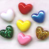 Pony Heart Beads - Heart Shaped Beads - Green W/silver Glitter - Heart Beads - Heart Pony Beads - Pony Bead Hearts