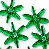 Starflake Beads - Sunburst Beads - Dk Emerald - 10mm Starflake Beads - Sunburst Beads - Starburst Beads - Paddle Wheel Beads - Ferris Wheel Beads