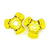 Tri Beads - Acid Yellow (dk Yellow) - Plastic Tri Beads - Propeller Beads
