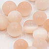 Glass Cat Eye Beads - Round Fiber Optic Beads - Salmon - Glass Beads - Cats Eye Glass Beads