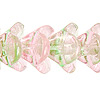 Glass Flower Beads - Glass Bell Flower Beads - Light Pink Peridot - Czech Bell Flower Beads - Glass Bell Beads