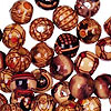 Printed Wood Barrel Beads - Browns - Wood Beads