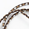 Bolo Tie Cord - Braided Bolo Cords - Tan/ Brn/ White - Leather Cord - Braided Leather Cord - Bolo Tie Supplies