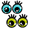 Sticky Back Googly Eyes with Lashes - Blue - Wiggle Eyes - Dragon Eyes