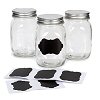 Glass Mason Jars with Chalkboard Labels - Clear - Glass Mason Jars -