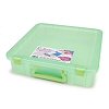Polypropylene Bead Organizer with Handles - Transparent Lime - bead Organizers - Plastic Organizer Box -
