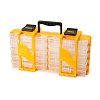10 Piece Bead Organizer Caddy - Clear With Yellow - bead Organizers - Plastic Organizer Box -