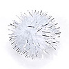 Craft Glitter Tinsel PomPoms - White / Silver - Sparkle Pom Poms - Glitter Pom Poms - Sparkly Pom Poms