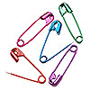 Safety Pins - Size 00 Safety Pins in Beautiful Metallic Colors - Assorted Colors - Safety Pins Assorted Colors - 3/4" Safety Pins - Colorful Metallic Safety Pins