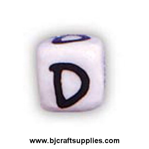 Ceramic Alpha Beads - D - Ceramic Alpabet Beads - Ceramic Letter Beads - Ceramic Alphabet Letter Beads