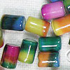 Painted Glass Tube Beads - Multi Colored - Glass Beads - Tube Beads