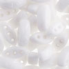 Three Hole Beads - Czech Cali Beads - 3 Hole Beads - Chalk White - Marquise Beads - Oblong Beads -