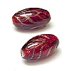 Glass Oval Beads with Gold Band - Assorted - Glass Beads