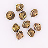 Ribbed Bicone Bead - Antique Gold - Jewelry Making Supplies - Spacer Bead -