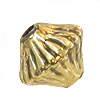 Spacer Bead - Corrugated Mushroom Bead - Antique Gold - Gold Rondelle Beads - Jewelry Making Supplies - Metal Bicone Bead -