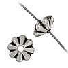 Metal Flower Spacer Beads - Antique Silver - Bracelet Connectors - Jewelry Spacers