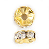 Rondelle Rhinestone Spacer - Gold - Spacer Beads - Rondelle Beads -