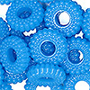 Colorful Spacer Beads - Bali-Style Beads - Lt Blue Op - Corrugated Beads - Flat Beads - 