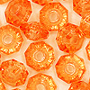 Faceted Rondelle Beads - Faceted Spacer Beads - Lt Orange - Rondelle Spacer Beads -