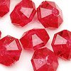 Faceted Rondelle Beads - Faceted Spacer Beads - Xmas Red - Rondelle Spacer Beads -