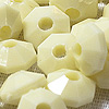 Faceted Rondelle Beads - Faceted Spacer Beads - Ivory (Ecru) - Rondelle Spacer Beads -