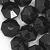 Faceted Rondelle Beads - Faceted Spacer Beads - Black - Rondelle Spacer Beads -