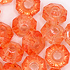 Faceted Rondelle Beads - Faceted Spacer Beads - Tangerine - Rondelle Spacer Beads -