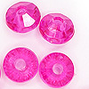 Faceted Rondelle Beads - Faceted Spacer Beads - Shocking Pink - Rondelle Spacer Beads -