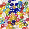 Transparent Glass Seed Beads - Assorted Ab Colors - -