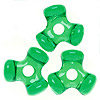 Tri Beads - Acid Yellow (dk Yellow) - Propeller Beads - Plastic Tri Beads